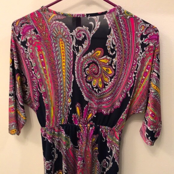 [Christina Love] Stretch Paisley Tunic Shirt Top Dress Women's Sz Small - Picture 3 of 6